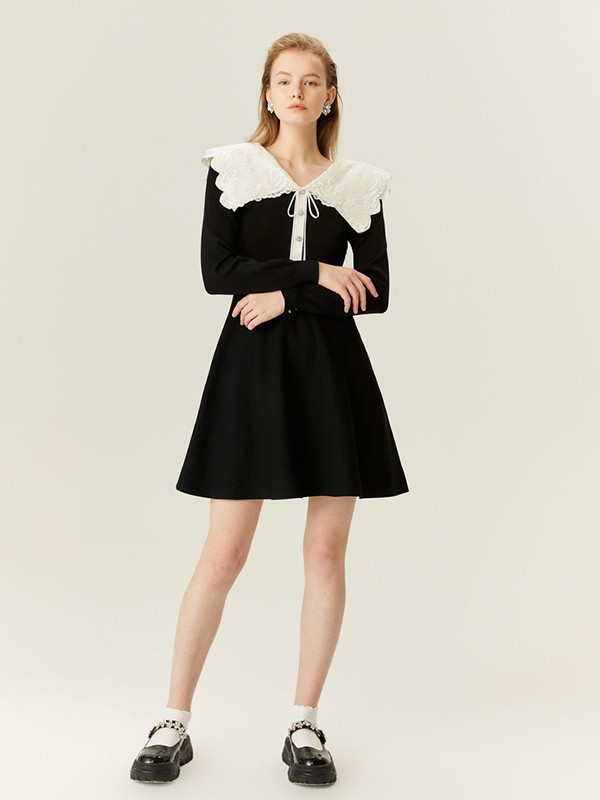 JORYAWEEKEND女装2021秋冬季黑色连衣裙