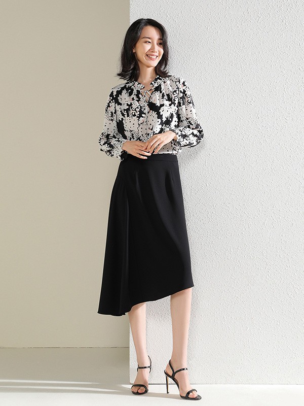 茜纳女装2021秋冬季白色衬衫