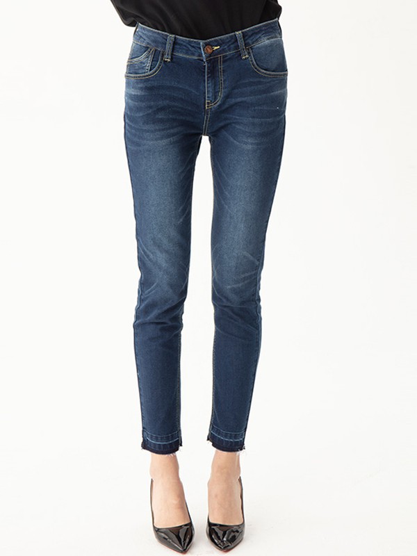 ERQ牛仔2022春夏季藏蓝色长裤