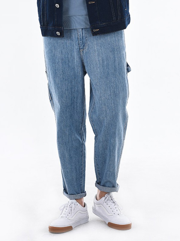 ERQ牛仔2022春夏季蓝色长裤