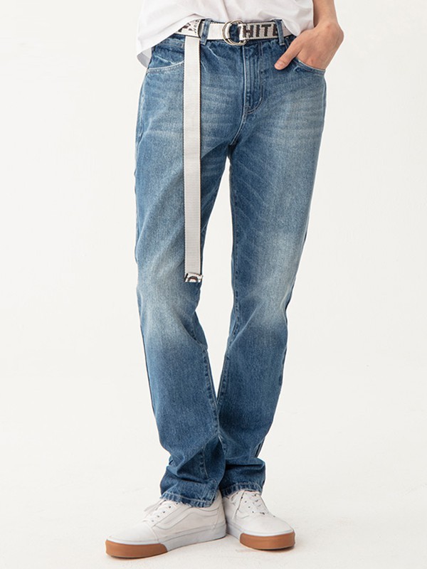 ERQ牛仔2022春夏季蓝色长裤