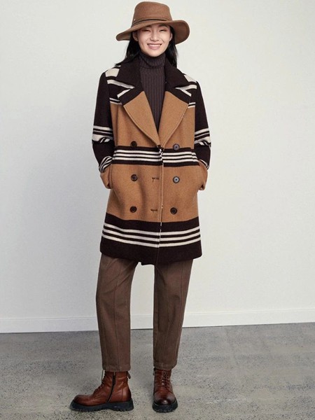 米祖女装2021秋冬季咖啡色长裤