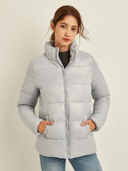 Vvarome女装2021秋冬季灰色棉服