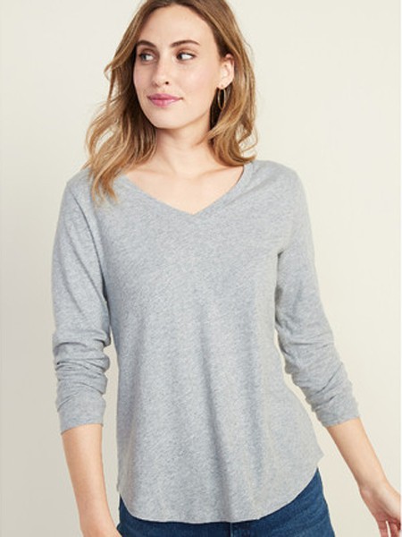 Vvarome女装2022春夏季灰色T恤