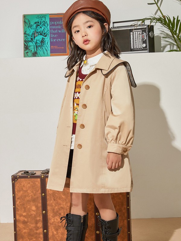 米喜迪2021秋冬季卡其色风衣