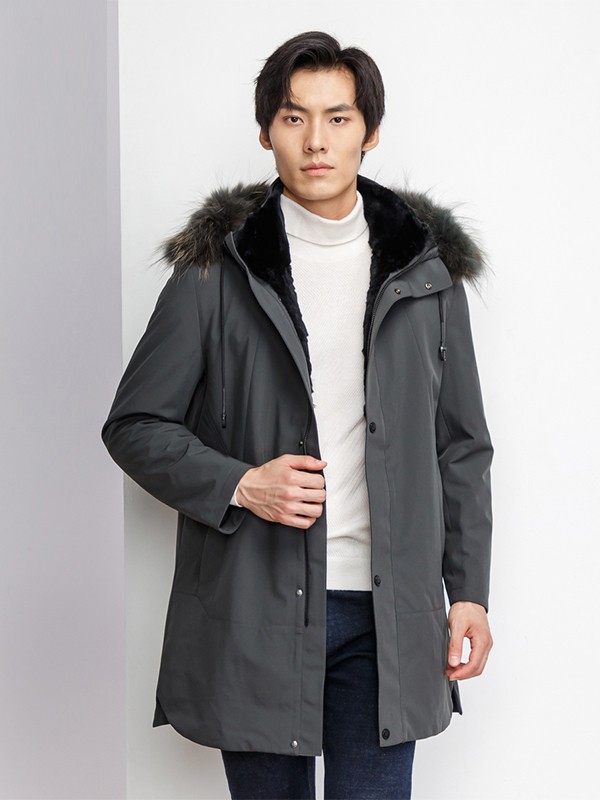 CANUDILO男装2021秋冬季灰色大衣