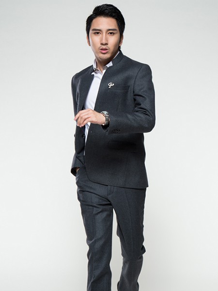 韩宇来男装2021秋冬季灰色西装