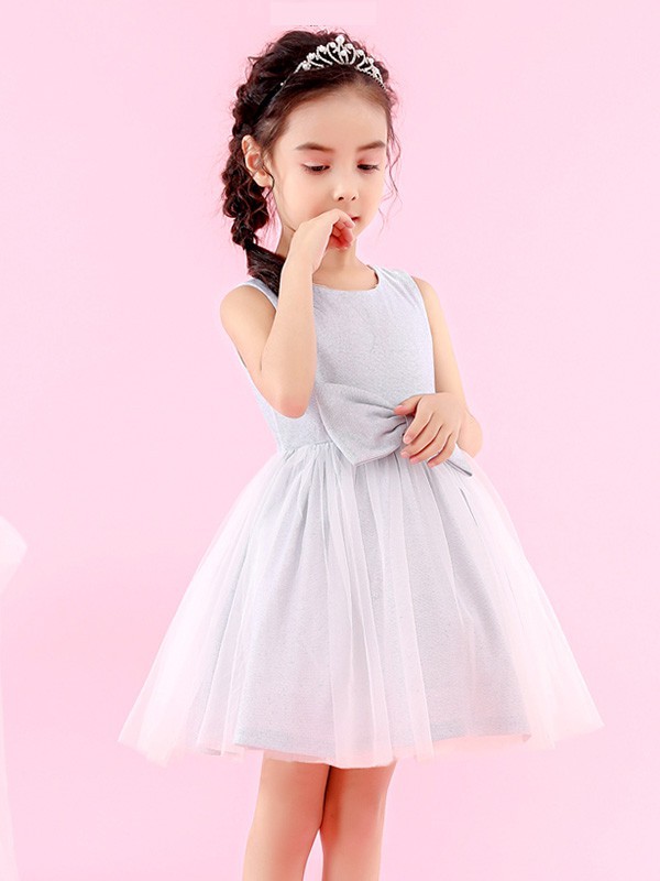 妞宝童装2022春夏季白色连衣裙