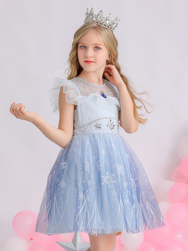 妞宝童装2022春夏季灰色连衣裙