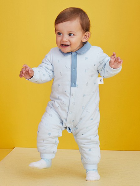 好孩子童装2021秋冬季蓝色连体衣