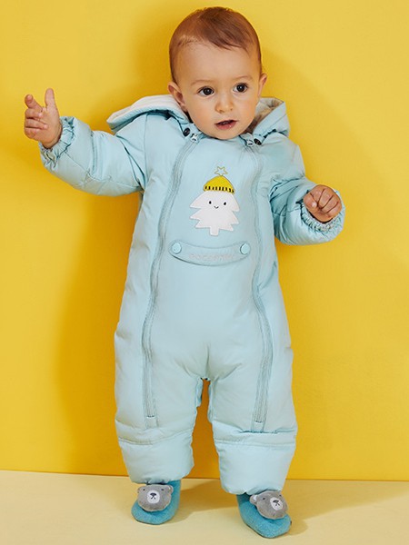 好孩子童装2021秋冬季蓝色连体衣