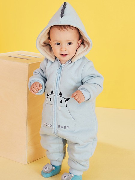 好孩子童装2021秋冬季蓝色连体衣