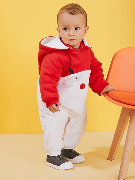 好孩子童装2021秋冬季拼色连体衣