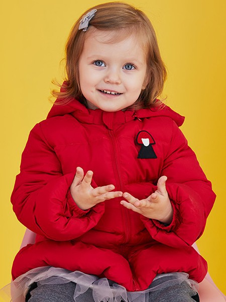 好孩子童装2021秋冬季红色棉服