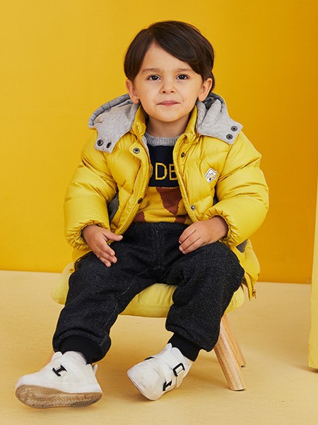 好孩子童装2021秋冬季黄色棉服