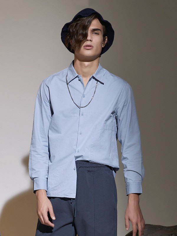J.P.E男装2022春夏季蓝色衬衫