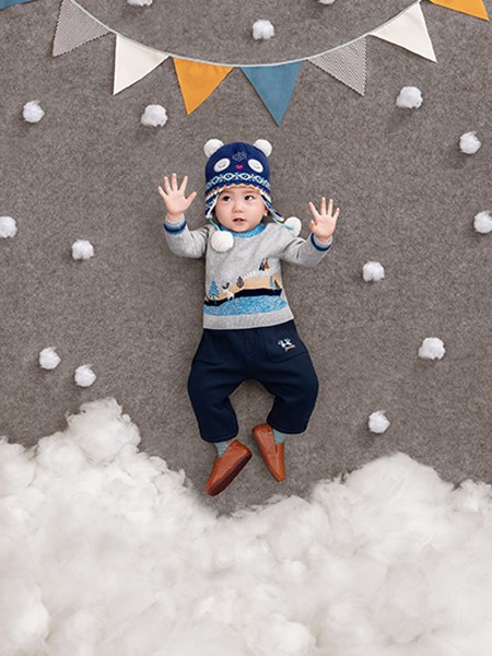 英氏童装2021秋冬季藏蓝色长裤