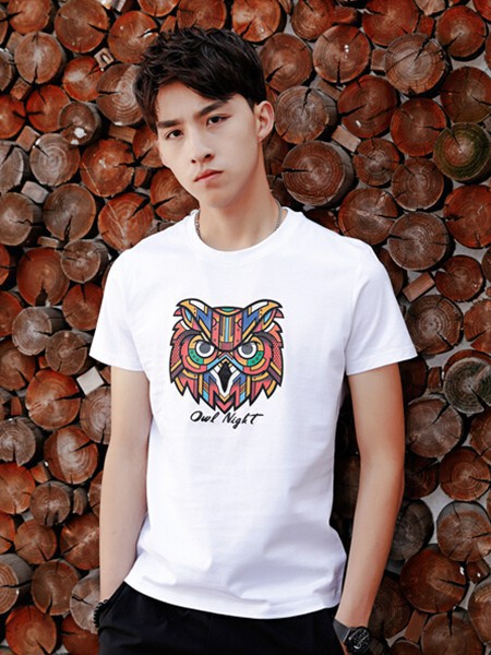 99CM男装2022春夏季白色T恤