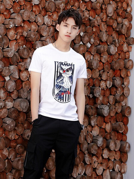 99CM男装2022春夏季白色T恤