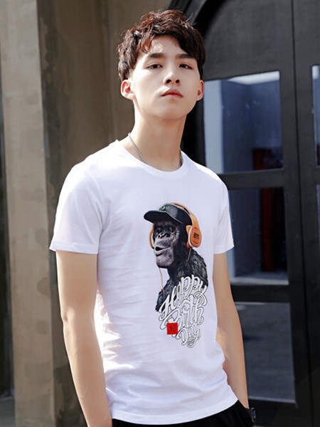 99CM男装2022春夏季白色T恤