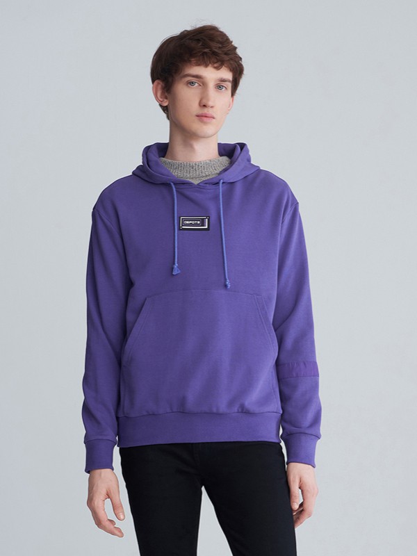 执物男装2021秋冬季紫色卫衣