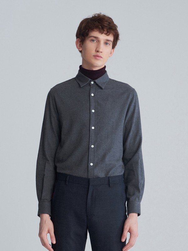 执物男装2021秋冬季拼色衬衫