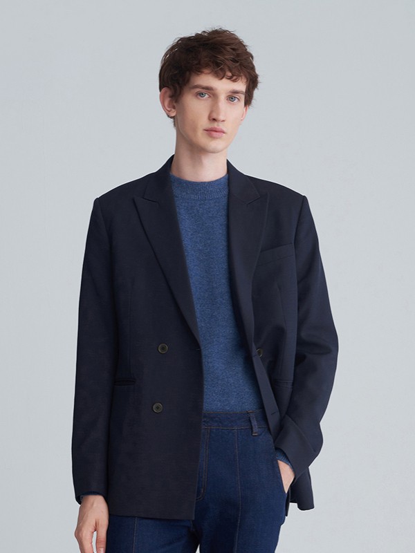 执物男装2021秋冬季黑色西装