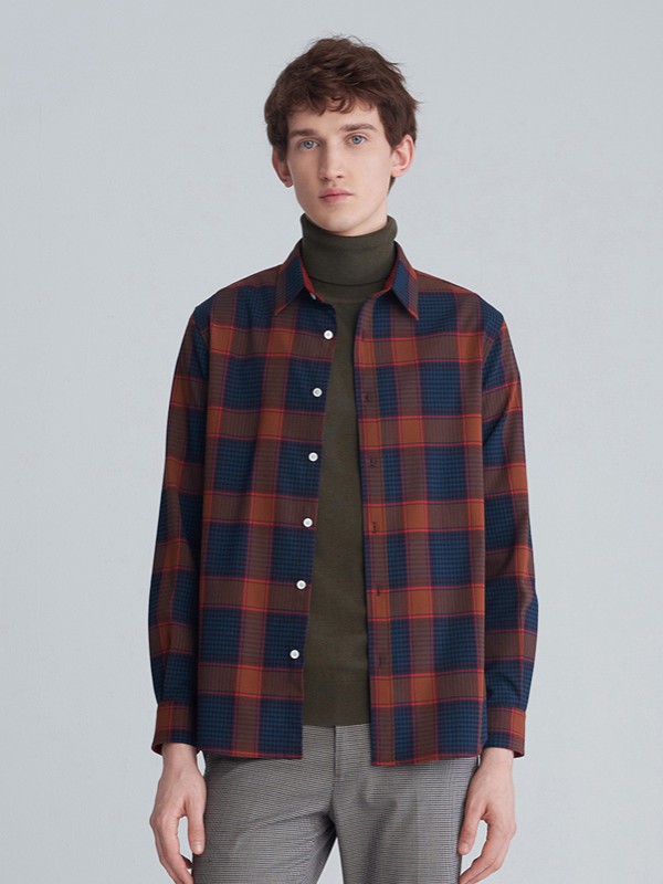 执物男装2021秋冬季藏蓝色外套