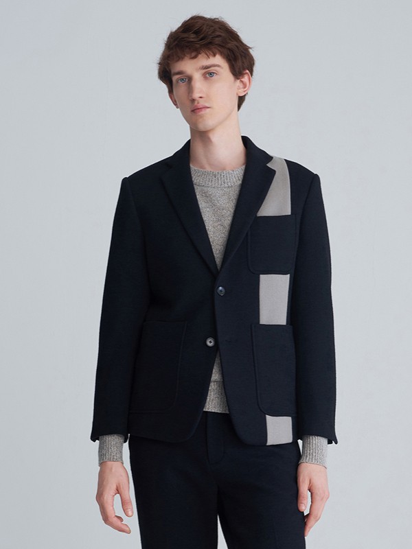 执物男装2021秋冬季黑色西装