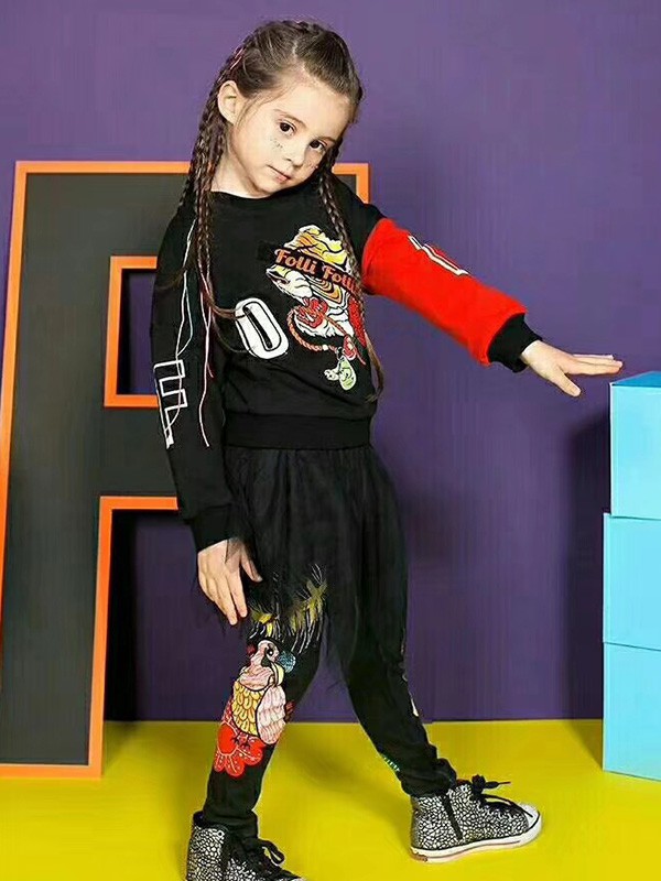 芙丽芙丽童装2022春夏季黑色T恤