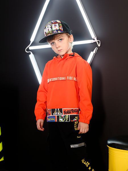 芙丽芙丽童装2022春夏季橙色T恤