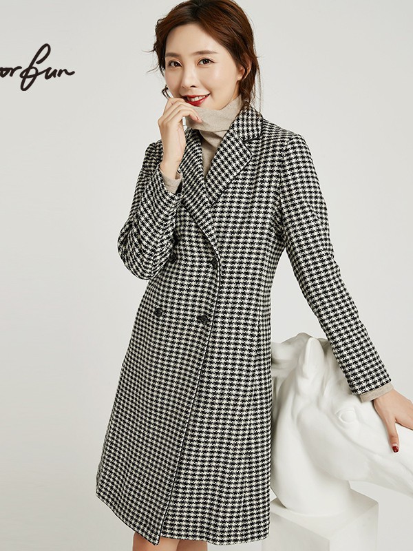 名媛坊女装2021秋冬季黑色大衣