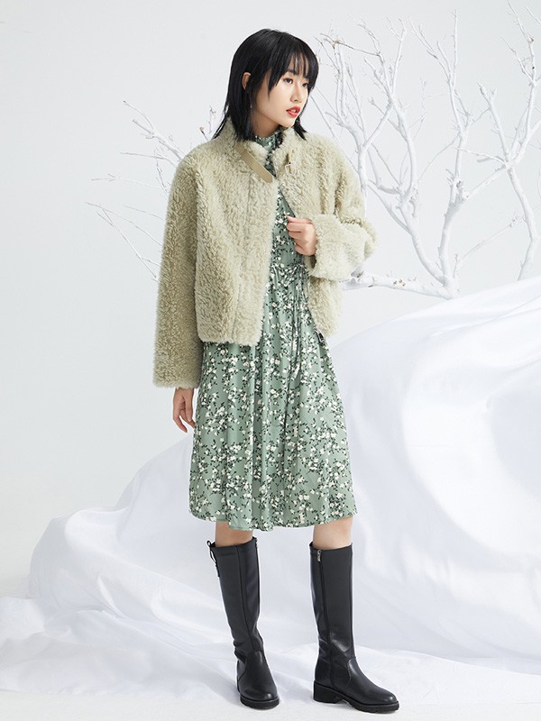 ...minette女装2021秋冬季绿色大衣