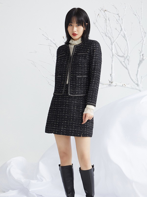 ...minette女装2021秋冬季黑色短裙