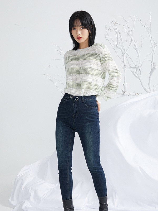 ...minette女装2021秋冬季藏蓝色长裤