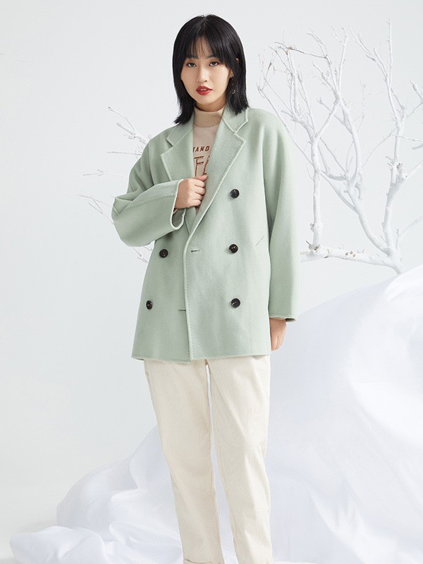 ...minette女装2021秋冬季绿色大衣