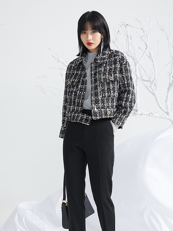 ...minette女装2021秋冬季黑色大衣