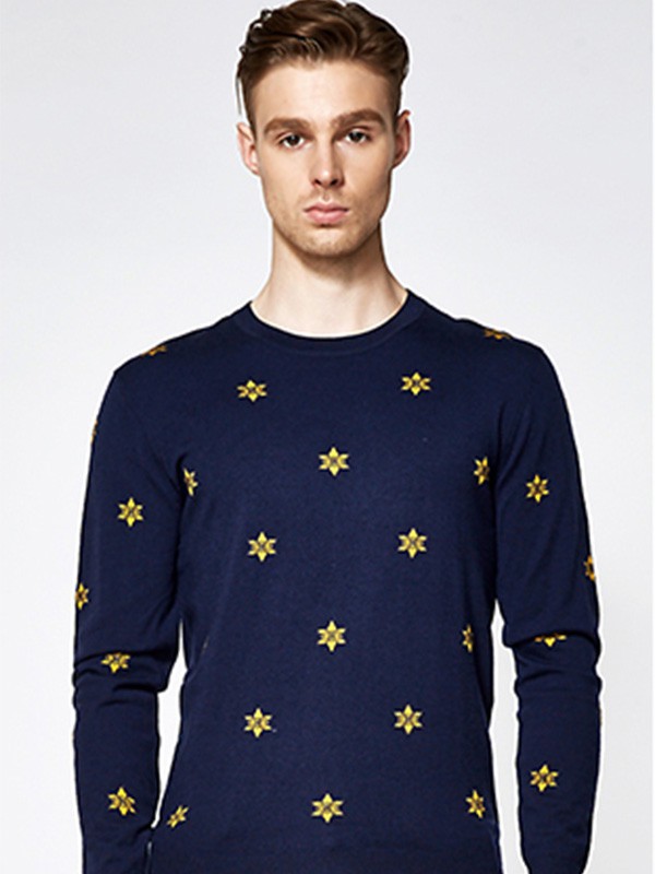 群豪男装2022春夏季藏蓝色T恤