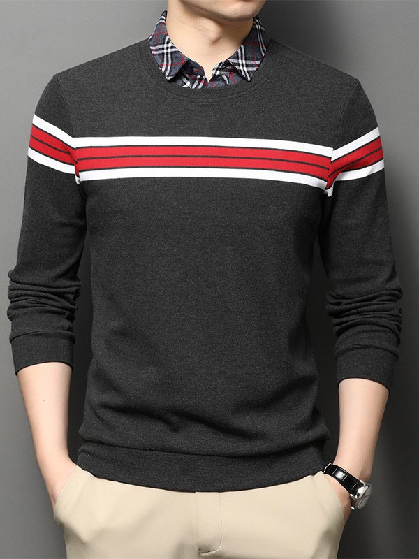 巴贝男装2021秋冬季黑色T恤