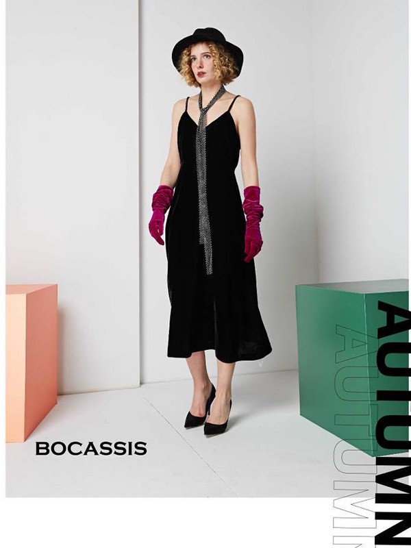 帛卡袖女装2022春夏季黑色吊带裙