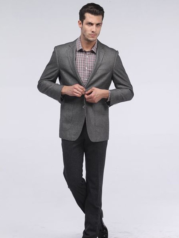 侨蒙男装2021秋冬季灰色西装