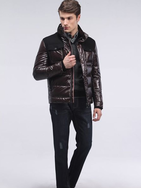 侨蒙男装2021秋冬季黑色棉服