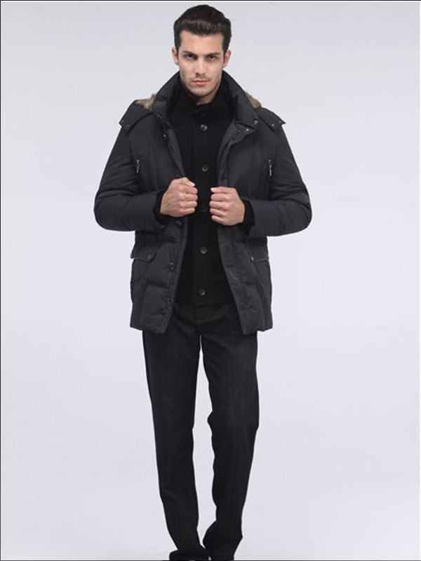 侨蒙男装2021秋冬季黑色长裤