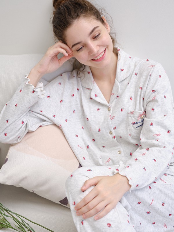 棉购2021秋冬季白色家居服