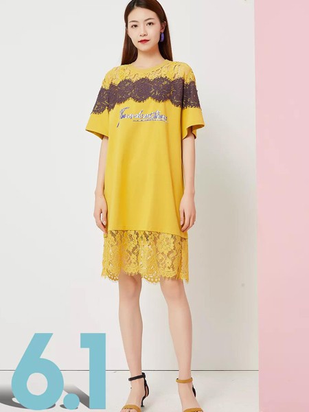 欧丝蒂雅文2022春夏季黄色连衣裙