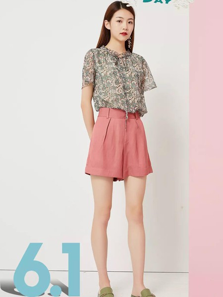 欧丝蒂雅文2022春夏季粉色短裤