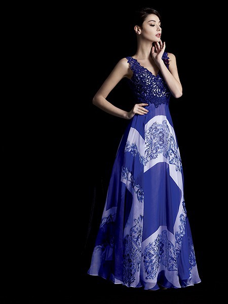 拉宝丽女装2022春夏季蓝色礼服