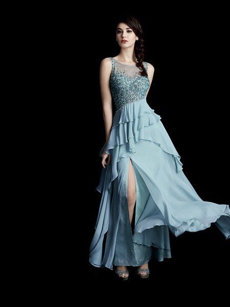 拉宝丽女装2022春夏季蓝色礼服