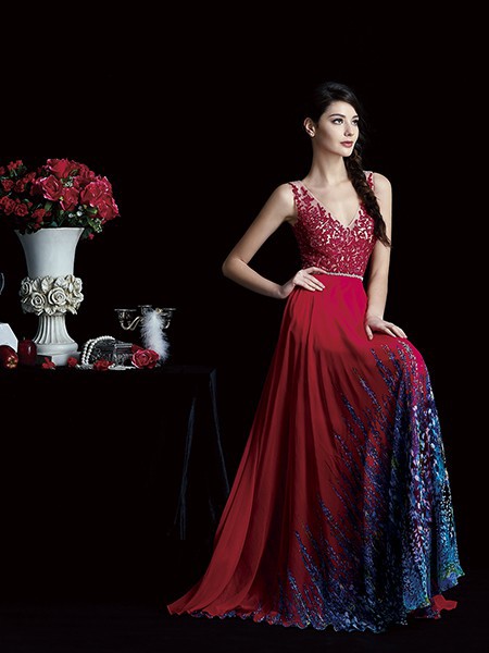 拉宝丽女装2022春夏季红色礼服