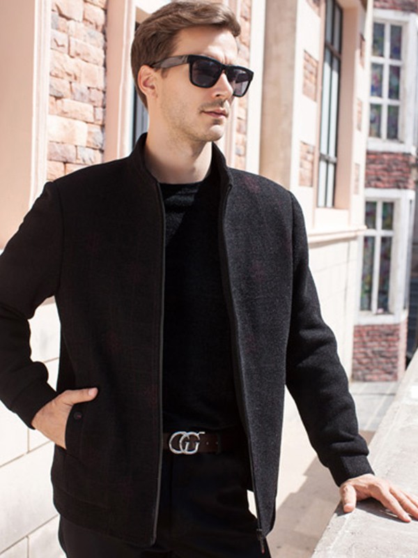 邦迪斯顿男装2021秋冬季黑色外套